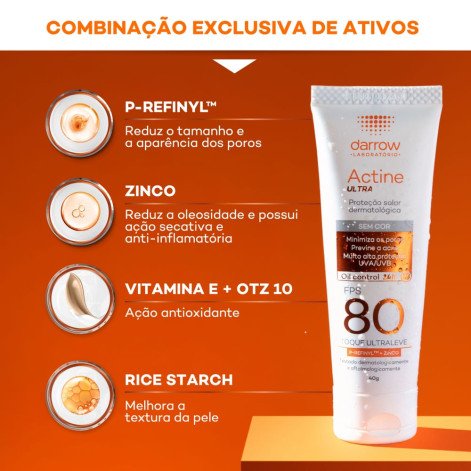 Protetor Solar Facial Actine Ultra Oil Control FPS80 40g