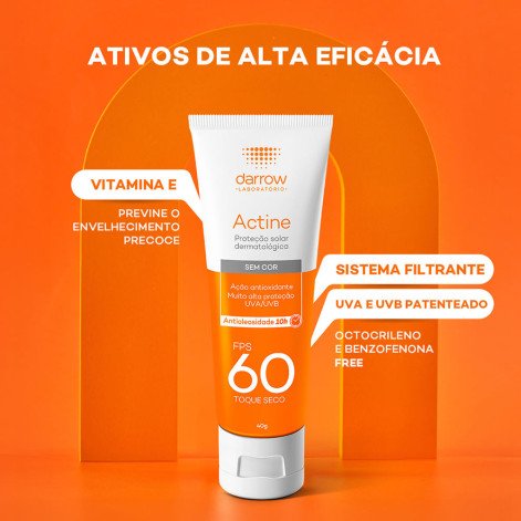 Protetor Solar Facial Dermatológico Darrow Actine Fps60 40g