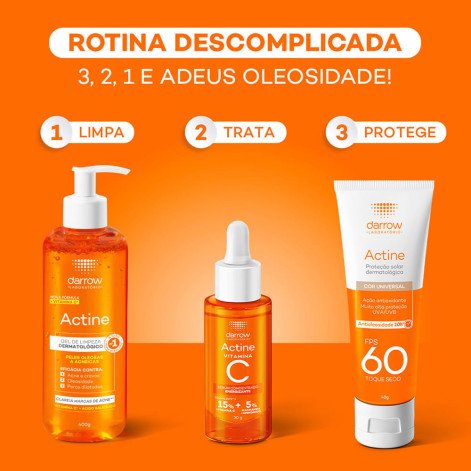 Protetor Solar Facial Dermatológico Darrow Actine Fps60 Com Cor 40g