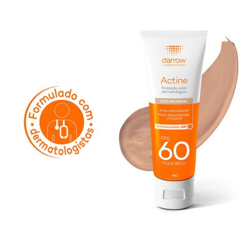 Protetor Solar Facial Dermatológico Darrow Actine Fps60 Com Cor 40g