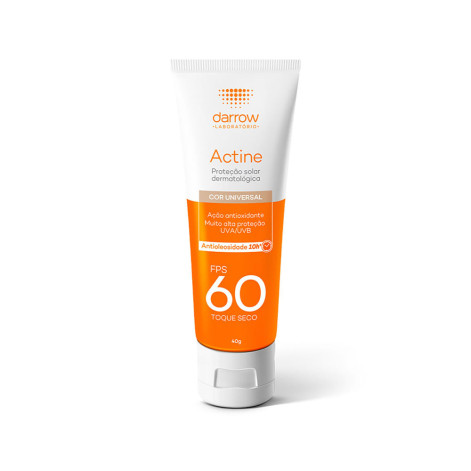 Protetor Solar Facial Dermatológico Darrow Actine Fps60 Com Cor 40g