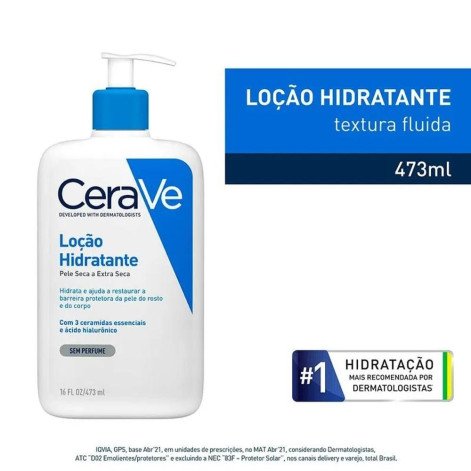 Loção Hidratante Corporal CeraVe Pele Seca e Extra Seca 473ml Loção Hidratante Corporal CeraVe Pele Seca e Extra Seca 473ml