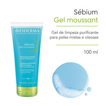 Gel De Limpeza Antioleosidade Bioderma Sébium Gel Moussant 100ml Gel De Limpeza Antioleosidade Bioderma Sébium Gel Moussant 100ml