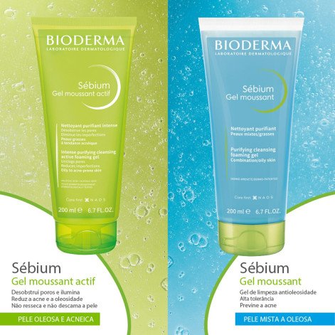 Bioderma Sébium Gel Moussant Gel de Limpeza Antioleosidade Facial 200ml