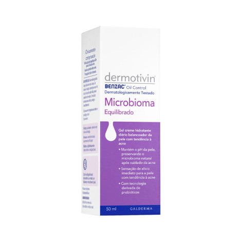 Creme Hidratante Dermotivin Benzac Oil Microbioma Equilibrado 50ml