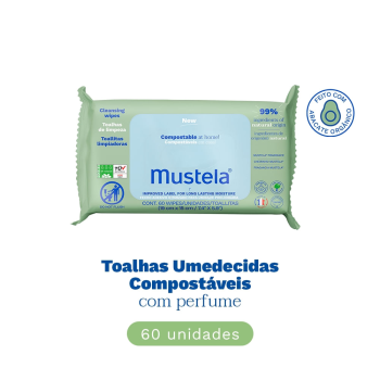 Toalhas Umedecidas Mustela Compostáveis Perfumadas 60 Unidades