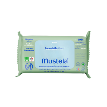 Toalhas Umedecidas Mustela Compostáveis Perfumadas 60 Unidades