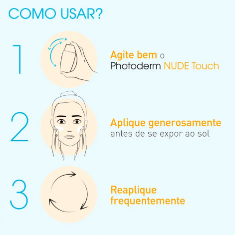 Protetor Solar com Cor Bioderma Photoderm Nude Touch FPS 50 40ml - 01 Claro