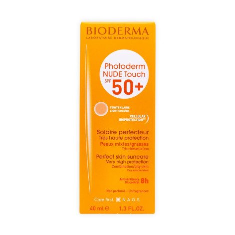 Protetor Solar com Cor Bioderma Photoderm Nude Touch FPS 50 40ml - 01 Claro