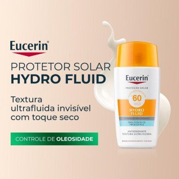 Protetor Solar Facial Fluido FPS 60 Eucerin Hydro Fluid 50ml Protetor Solar Facial Fluido FPS 60 Eucerin Hydro Fluid 50ml