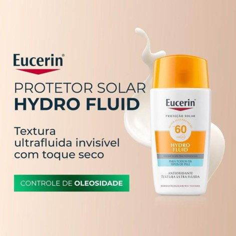 Protetor Solar Facial Fluido FPS 60 Eucerin Hydro Fluid 50ml Protetor Solar Facial Fluido FPS 60 Eucerin Hydro Fluid 50ml