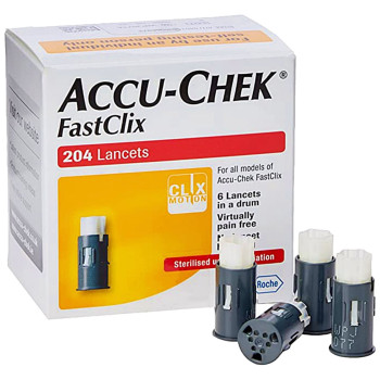 Lanceta Accu-Chek Fastclix - Caixa com 204 Unidades