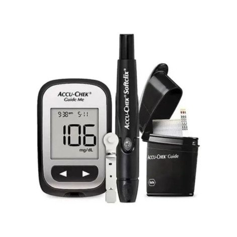 Kit para Controle de Glicemia Accu Chek Guide Me com 1 Monitor + 50 Tiras Kit para Controle de Glicemia Accu Chek Guide Me com 1 Monitor + 50 Tiras