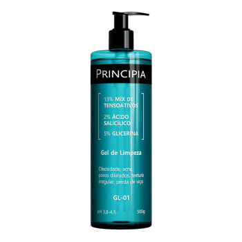Gel de Limpeza Facial Principia Skincare GL-01 13% Tensoativos + 2% Ácido Salicílico + 5% Glicerina 500g