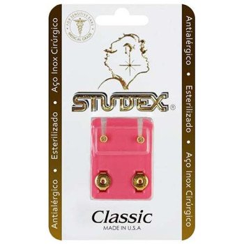 Brinco Antialérgico Studex Classic Bezel Cristal Médio Dourado Brinco Antialérgico Studex Classic Bezel Cristal Médio Dourado