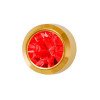 Brinco Antialérgico Studex Classic Bezel Vermelho Pequeno Dourado