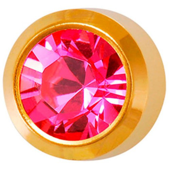  Brinco Antialérgico Studex Classic Bezel Rosa Médio Dourado