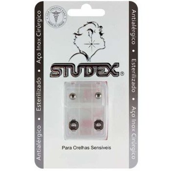 Brinco Antialérgico Studex Classic Bolinha Média Prateado Brinco Antialérgico Studex Classic Bolinha Média Prateado
