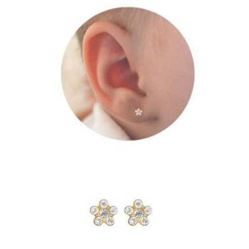 Brinco Antialérgico Studex Deluxe Daisy Cristal Rosa Dourado Brinco Antialérgico Studex Deluxe Daisy Cristal Rosa Dourado