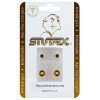 Brinco Antialérgico Studex Classic Bezel Azul Safira Médio Dourado