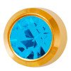 Brinco Antialérgico Studex Classic Bezel Azul Safira Médio Dourado