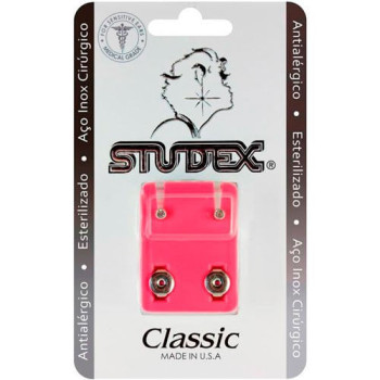 Brinco Antialérgico Studex Classic Bezel Cristal Médio Prateado Brinco Antialérgico Studex Classic Bezel Cristal Médio Prateado