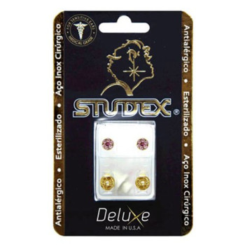 Brinco Antialérgico Studex Deluxe Daisy Rosa Fúcsia Dourado Brinco Antialérgico Studex Deluxe Daisy Rosa Fúcsia Dourado