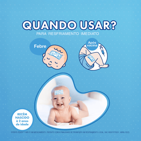 Adesivo para Alívio da Febre Bye Bye Fever Bebês 0 a 2 Anos - 2 Unidades Adesivo para Alívio da Febre Bye Bye Fever Bebês 0 a 2 Anos - 2 Unidades
