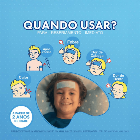 Adesivo para Alívio da Febre Bye Bye Fever Crianças - 2 Unidades