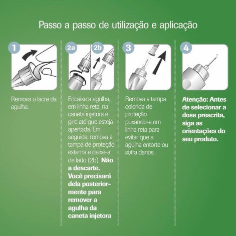 Agulha Accu Fine 4mm para Caneta Aplicadora de Insulina com 100 unidades