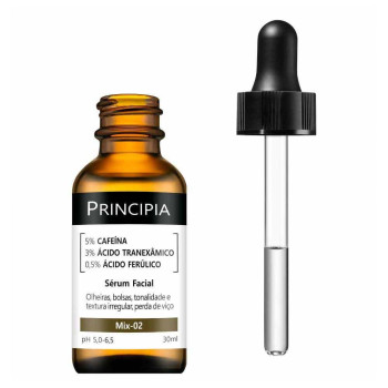 Sérum Facial Anti-Idade Principia Skincare Mix-02 Cafeína + Tranexâmico + Ferúlico 30ml