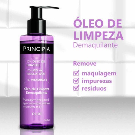 Principia Óleo de Limpeza Demaquilante Facial 30% Óleo de Girassol + 1% Vitamina e Ol-01 com 200ml Principia Óleo de Limpeza Demaquilante Facial 30% Óleo de Girassol + 1% Vitamina e Ol-01 com 200ml