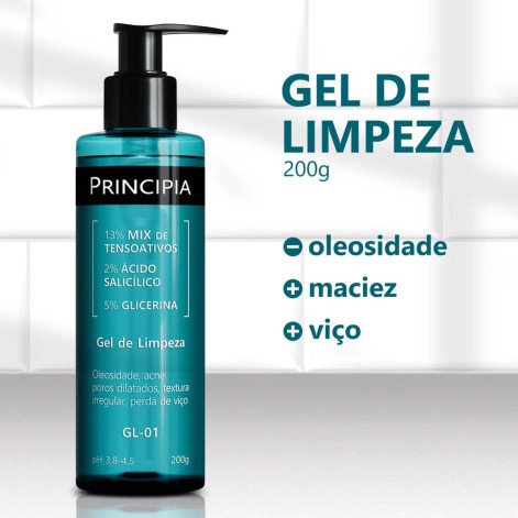 Gel de Limpeza Facial Principia Skincare GL-01 13% Tensoativos + 2% Ácido Salicílico + 5% Glicerina 200g Gel de Limpeza Facial Principia Skincare GL-01 13% Tensoativos + 2% Ácido Salicílico + 5% Glicerina 200g