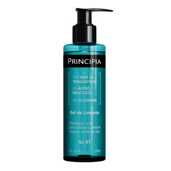 Gel de Limpeza Facial Principia Skincare GL-01 13% Tensoativos + 2% Ácido Salicílico + 5% Glicerina 200g