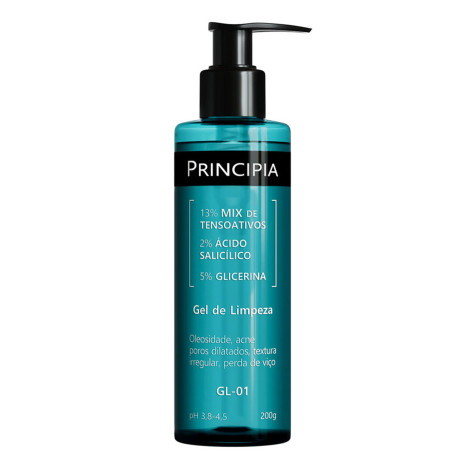 Gel de Limpeza Facial Principia Skincare GL-01 13% Tensoativos + 2% Ácido Salicílico + 5% Glicerina 200g Gel de Limpeza Facial Principia Skincare GL-01 13% Tensoativos + 2% Ácido Salicílico + 5% Glicerina 200g