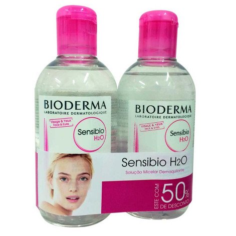 Kit Água Micelar Dermatológica Calmante Bioderma Sensibio H2O 250ml 2 Unidades