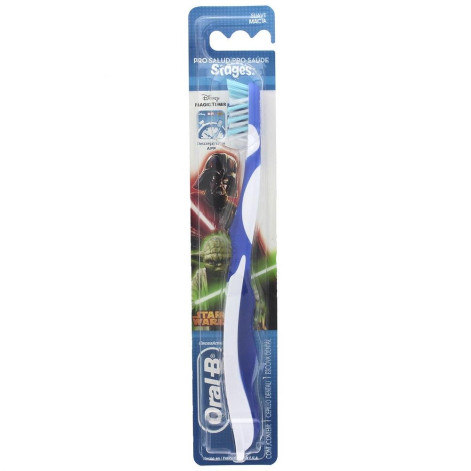 Escova De Dente Infantil Oral-B Stages N°4 Star Wars 6+ Anos Macia Com 1 Unidade