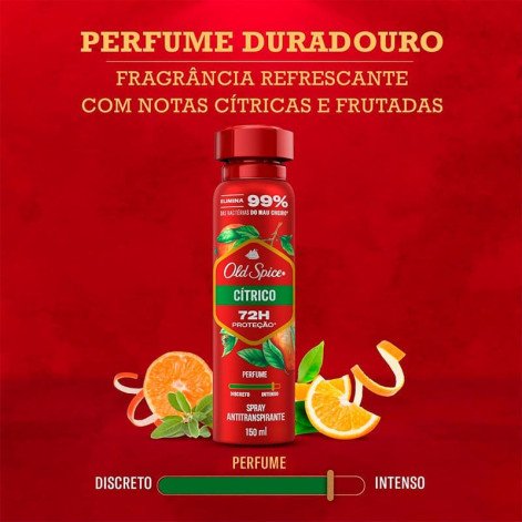 Desodorante Antitranspirante Aerossol Masculino Old Spice Cítrico 150ml