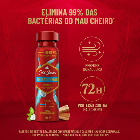 Desodorante Antitranspirante Spray Old Spice Brisa do Mar 150ml Desodorante Antitranspirante Spray Old Spice Brisa do Mar 150ml