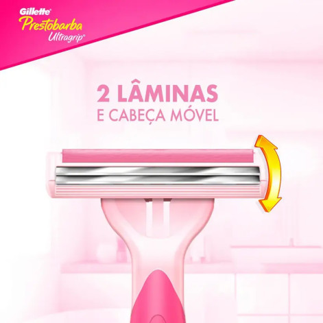Aparelho de Depilar Feminino Gillette Prestobarba Ultragrip 2 Unidades
