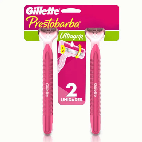 Aparelho de Depilar Feminino Gillette Prestobarba Ultragrip 2 Unidades