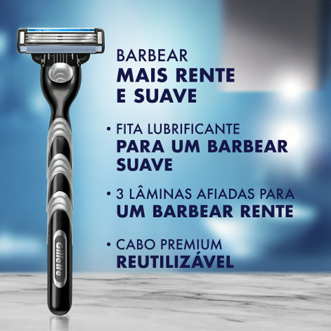 Carga Para Aparelho De Barbear Gillette Mach3 4 unidades Carga Para Aparelho De Barbear Gillette Mach3 4 unidades