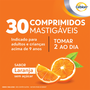 Complemento Alimentar Cebion Para Levar Vitamina C + Zinco Sabor Laranja 30 Comprimidos