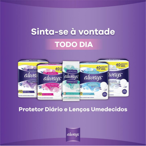 Protetor Diário Always Com Perfume 40 Unidades