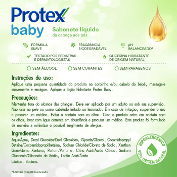 Sabonete Líquido Para Bebê Protex Baby Glicerina Natural 400ml Sabonete Líquido Para Bebê Protex Baby Glicerina Natural 400ml