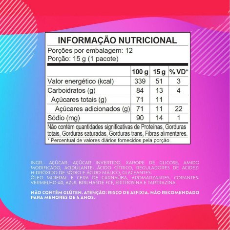 Bala Mondelez Gatos Sabor Mix Melancia Uva Morango Tutti-Frutti 15g