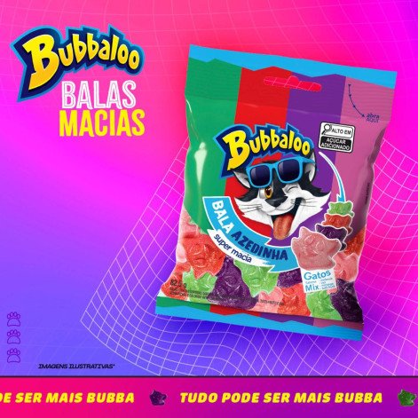 Bala Bubbaloo Azedinha Mix 82,5G