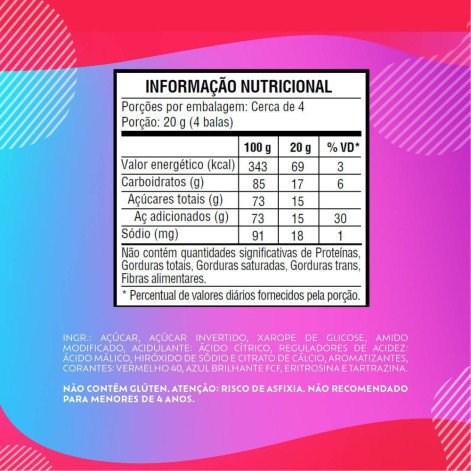 Bala Bubbaloo Azedinha Mix 82,5G