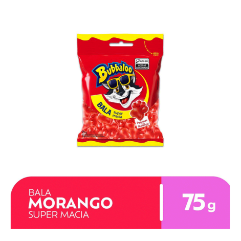 Bala Macia Bubbaloo Morango 75g