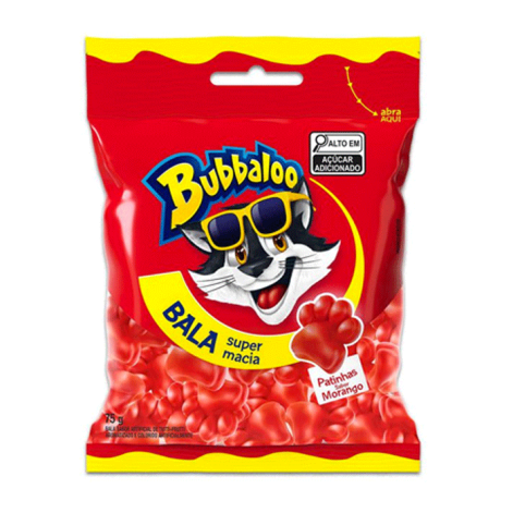 Bala Macia Bubbaloo Morango 75g